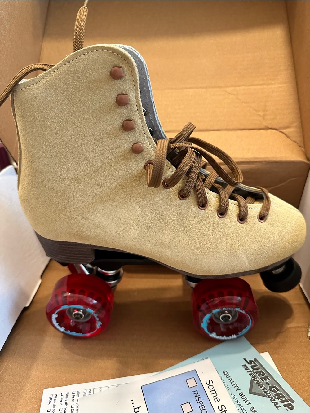Sure-Grip Tan Boardwalk Skates size 7 NEW